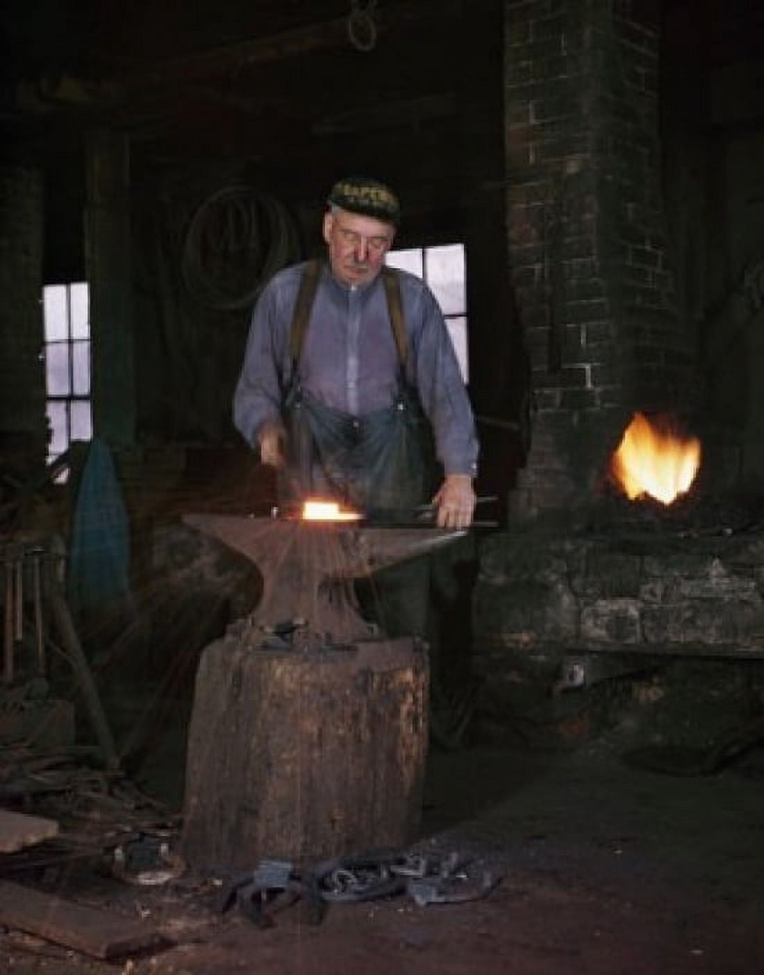 Blacksmith working in a workshop 1940 Canvas Art - (18 x 24)