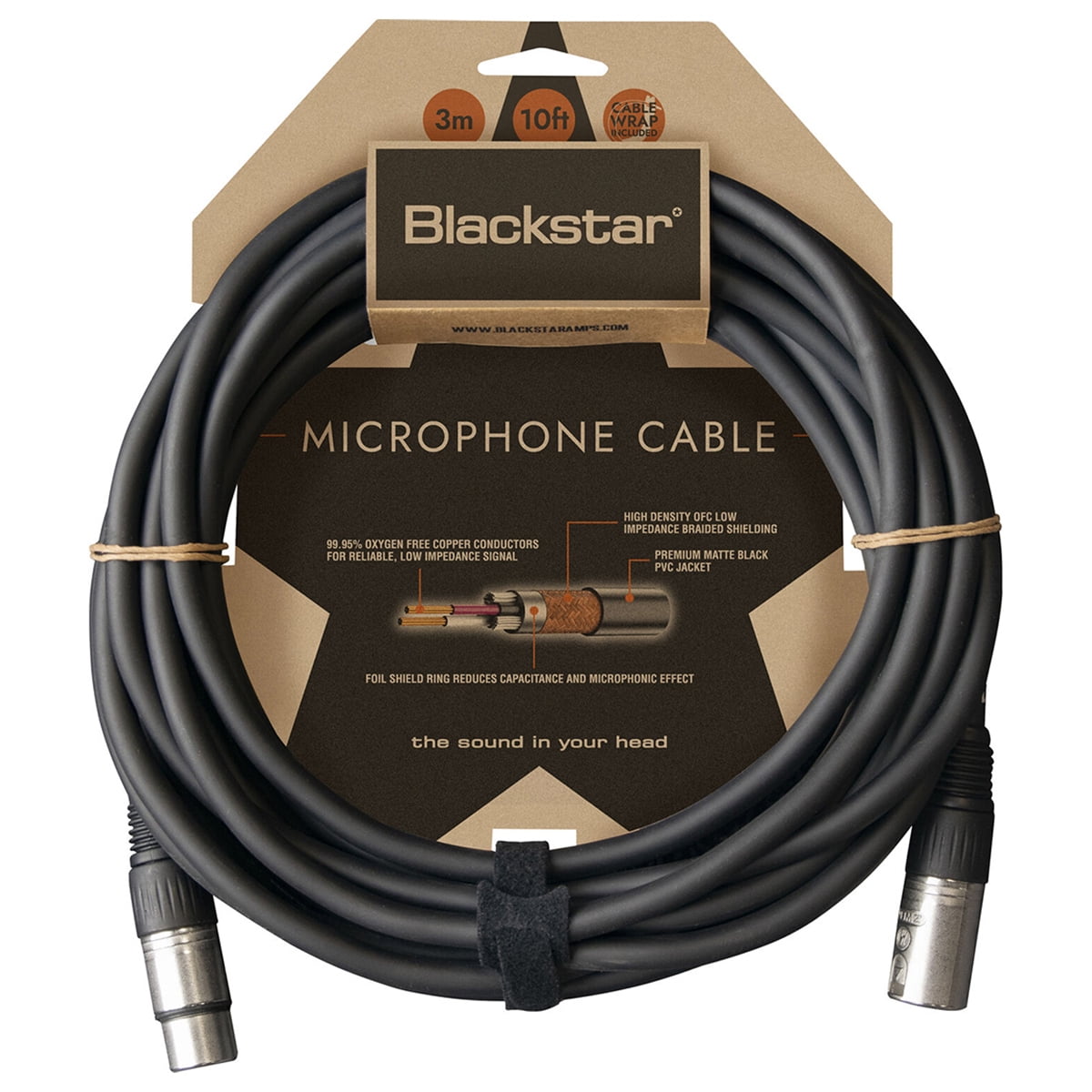 Blackstar 10' XLR Male to XLR Female Microphone Cable, Matte Black