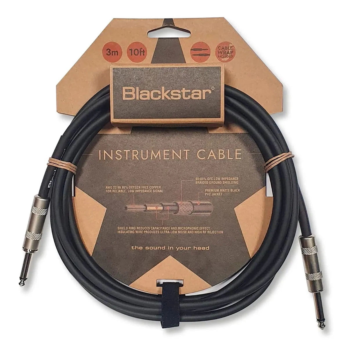 Blackstar 5' Standard 1/4" Straight to Straight Instrument Cable, Black