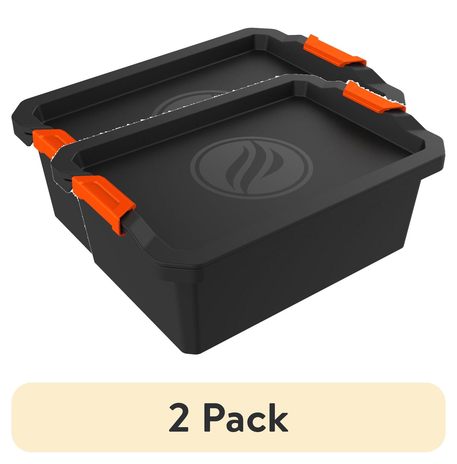 Black and Orange 10-Piece Plastic Storage Tote System