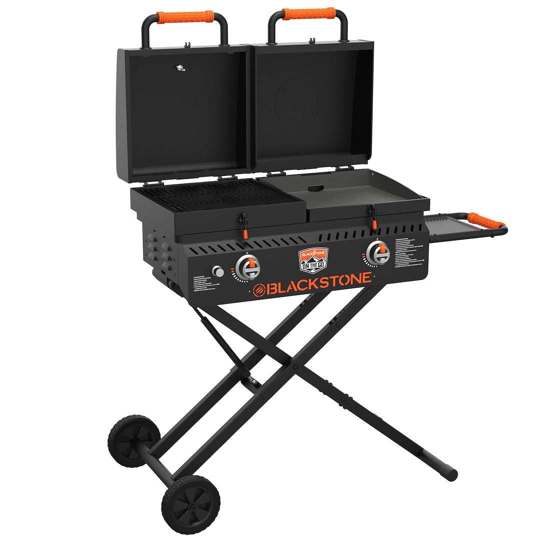 Black 49" Propane Outdoor Griddle with Stainless Steel Burners