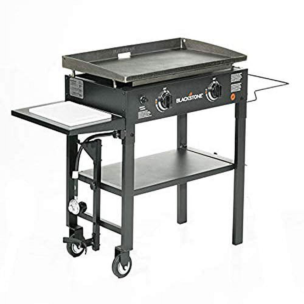 Blackstone 2-Burner 28” Griddle with Built-in Cutting Board and Garbage Holder, Black, Propane