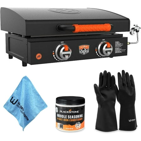 Blackstone 22-Inch Portable 1-Burner Griddle with Lid, Nonstick Cooking Surface, Accessories Included