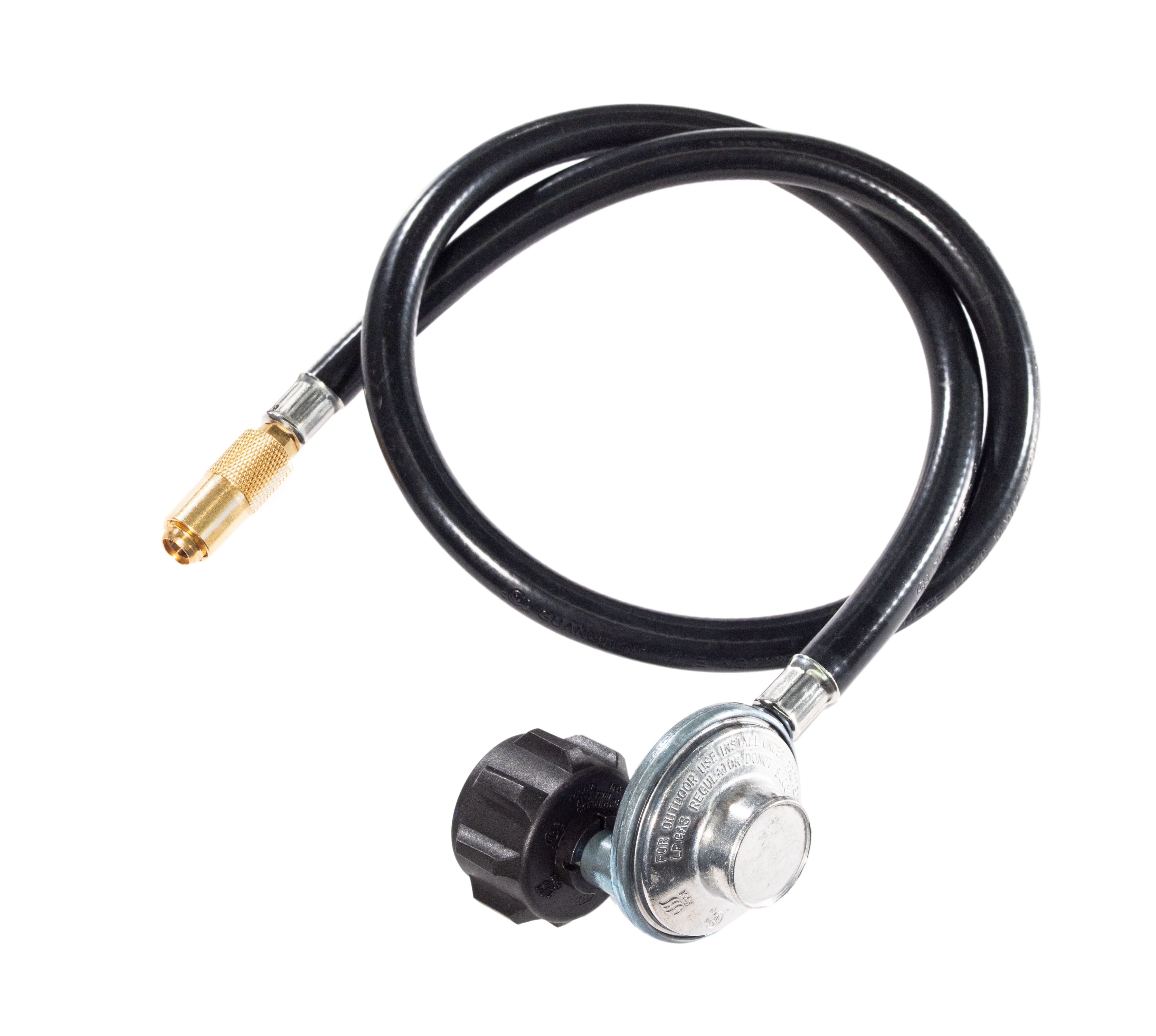 Black 3-Foot Propane Adapter Hose with Regulator