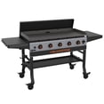 thumbnail interactive-video image 1 of Blackstone Bronco Outdoor Griddle, 44 Inch 5-Burner Flat Top Grill with Hard Cover, Gray, 1 of 17