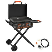 Blackstone Adventure Ready Outdoor Griddle, 22 Inch 2-Burner Portable Flat Top Grill with Flexfold Legs, Black