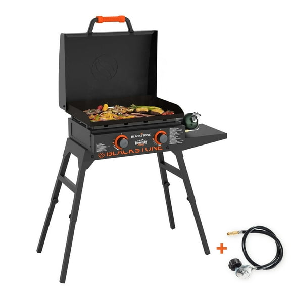 Blackstone Adventure Ready Outdoor Griddle, 2-Burner 22" Propane Flat Top Grill with Stand, Black