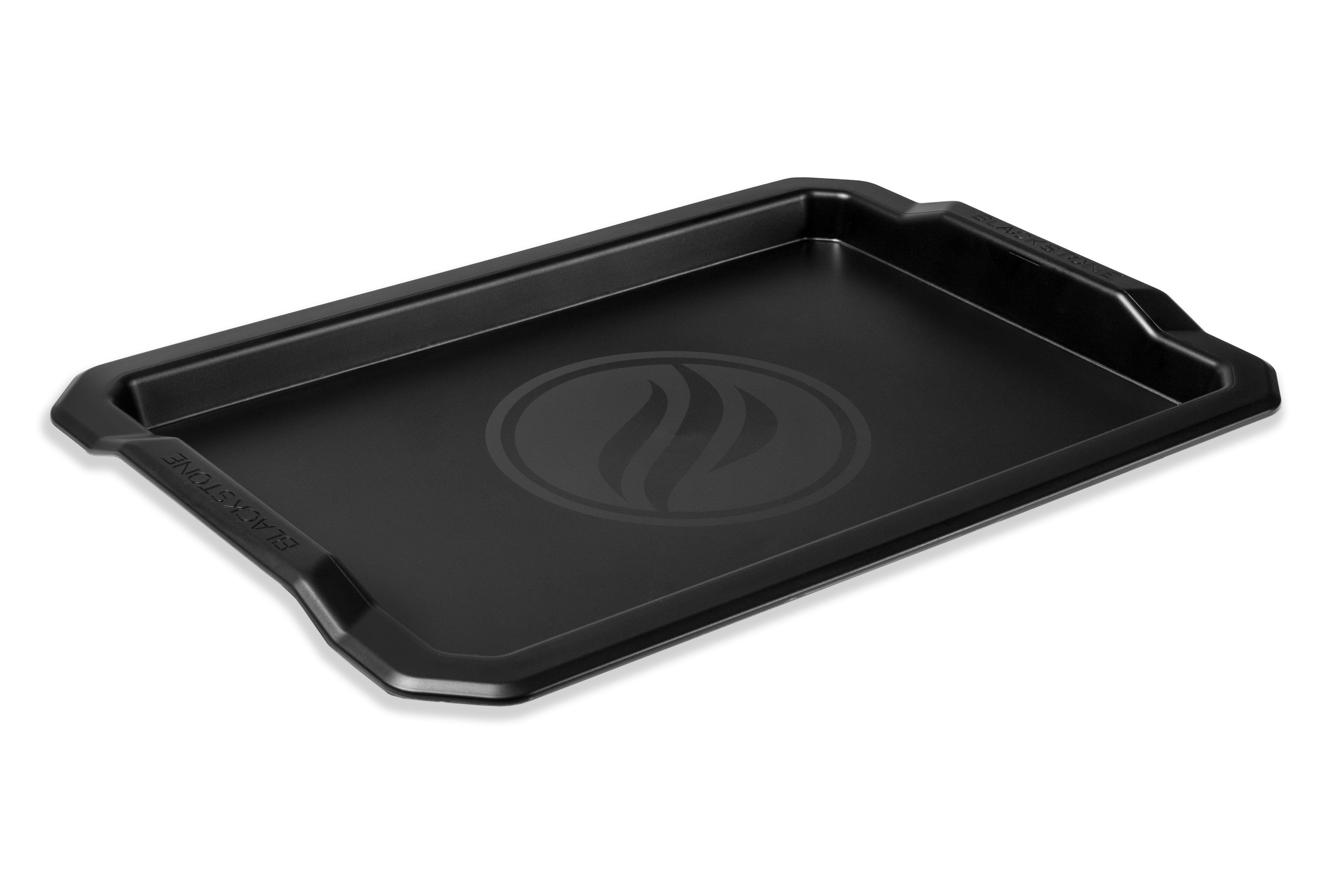 Black 19" x 13" Plastic Serving Tray with Handles