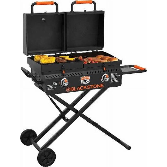 Blackstone 1550 On The Go Scissor Leg Tailgater - 17" Griddle + 17" Grill Box