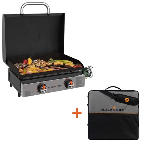 Blackstone Original 2-Burner 22" Propane Omnivore Tabletop Griddle and Carry Bag Bundle
