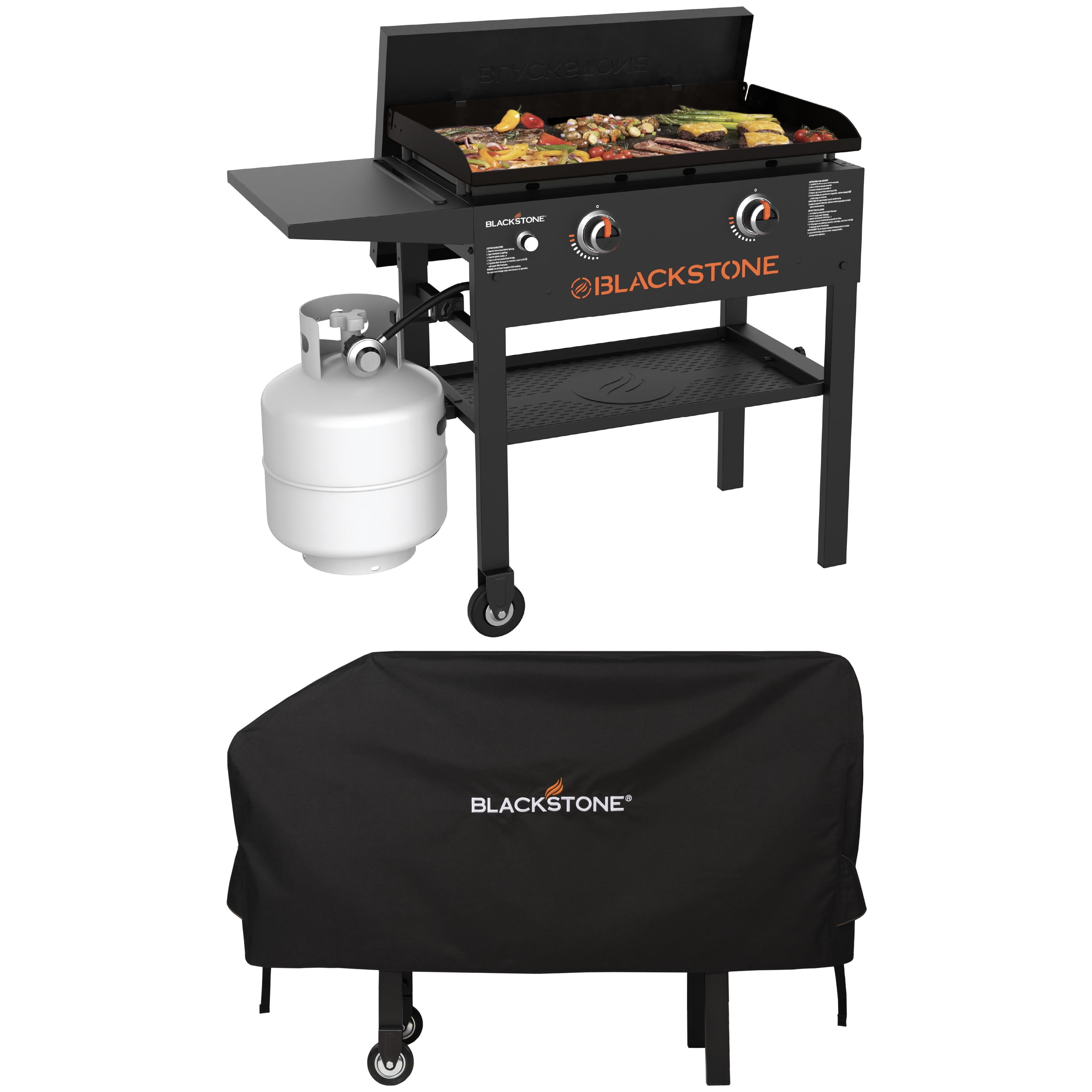 Blackstone Original 2-Burner 28" Propane Omnivore Griddle with Hard Cover and Protective Soft Cover