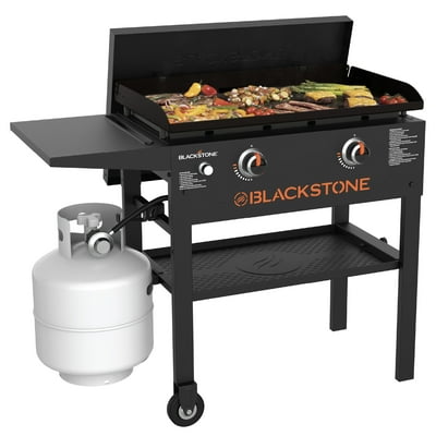 Blackstone Original Outdoor Griddle, 2-Burner 28" Flat Top Grill with Hard Cover, Black