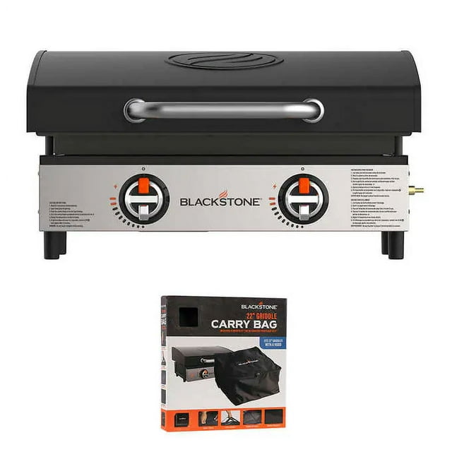 Blackstone 22in Tabletop Griddle with Hood, Carry Bag, and 24,000 BTUs