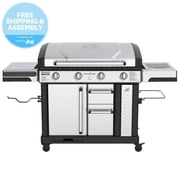Blackstone ProSeries Outdoor Griddle, 4-Burner 36” XL Propane Flat Top Grill with Cabinet, Stainless Steel