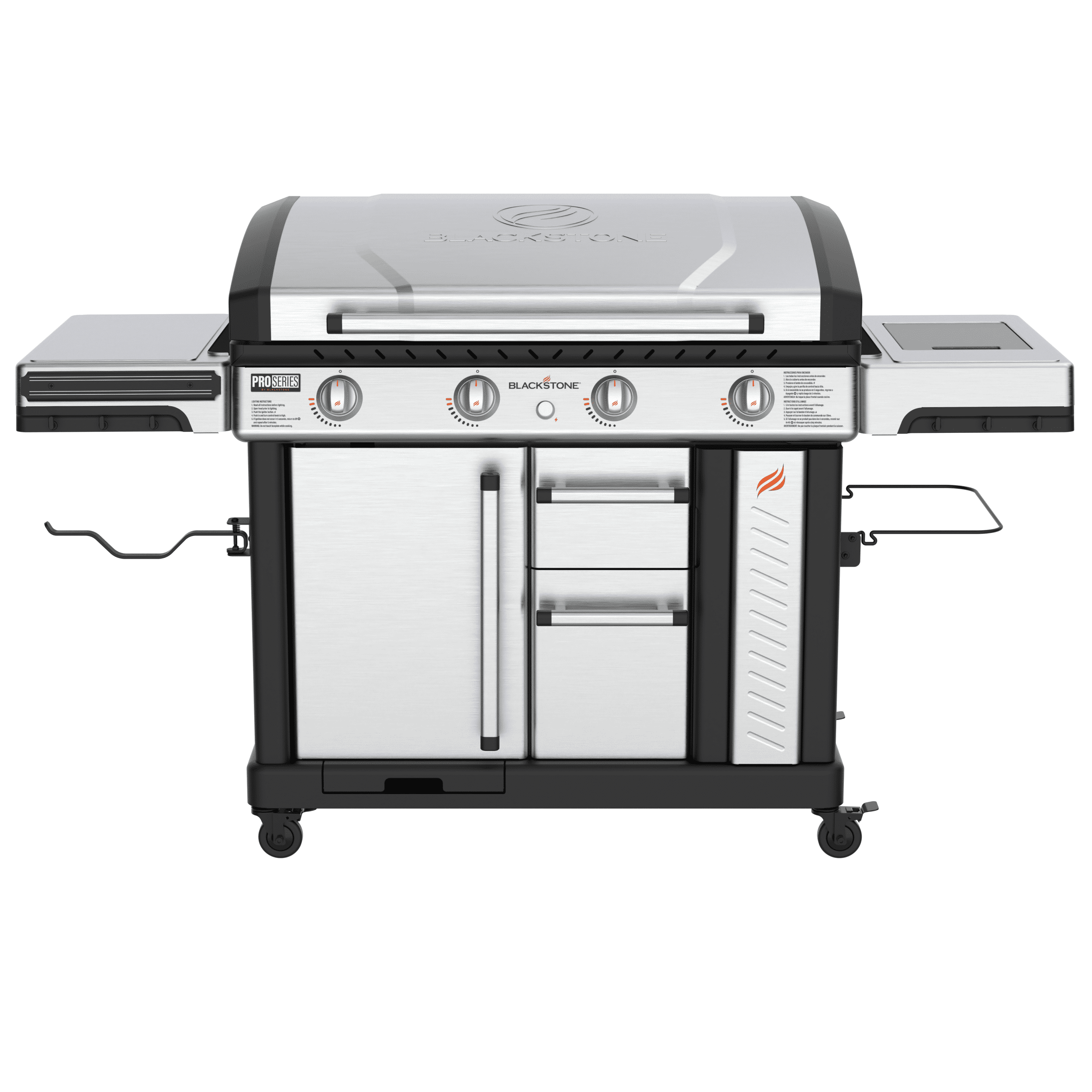 Blackstone ProSeries Outdoor Griddle, 4-Burner 36” XL Propane Flat Top Grill with Cabinet, Stainless Steel