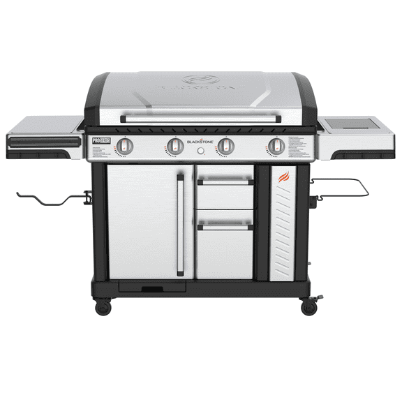 Blackstone ProSeries Outdoor Griddle, 4-Burner 36” XL Propane Flat Top Grill with Cabinet, Stainless Steel