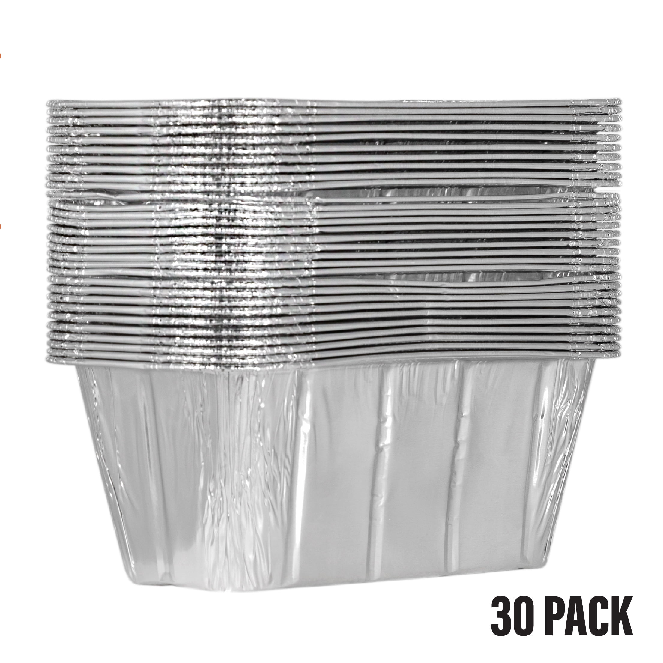Disposable Rectangular Aluminum Grease Cup Liners, Pack of 30