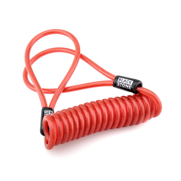 Blackstone Security Reminder Cable for Helmet lock Grip Lock Disc Lock 5 ft (RED)