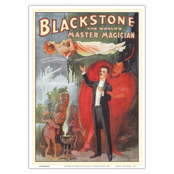 Blackstone The World’s Master Magician - Levitation Illusion - Vintage Magic Poster c.1885 - Master Art Print 10in x 14in