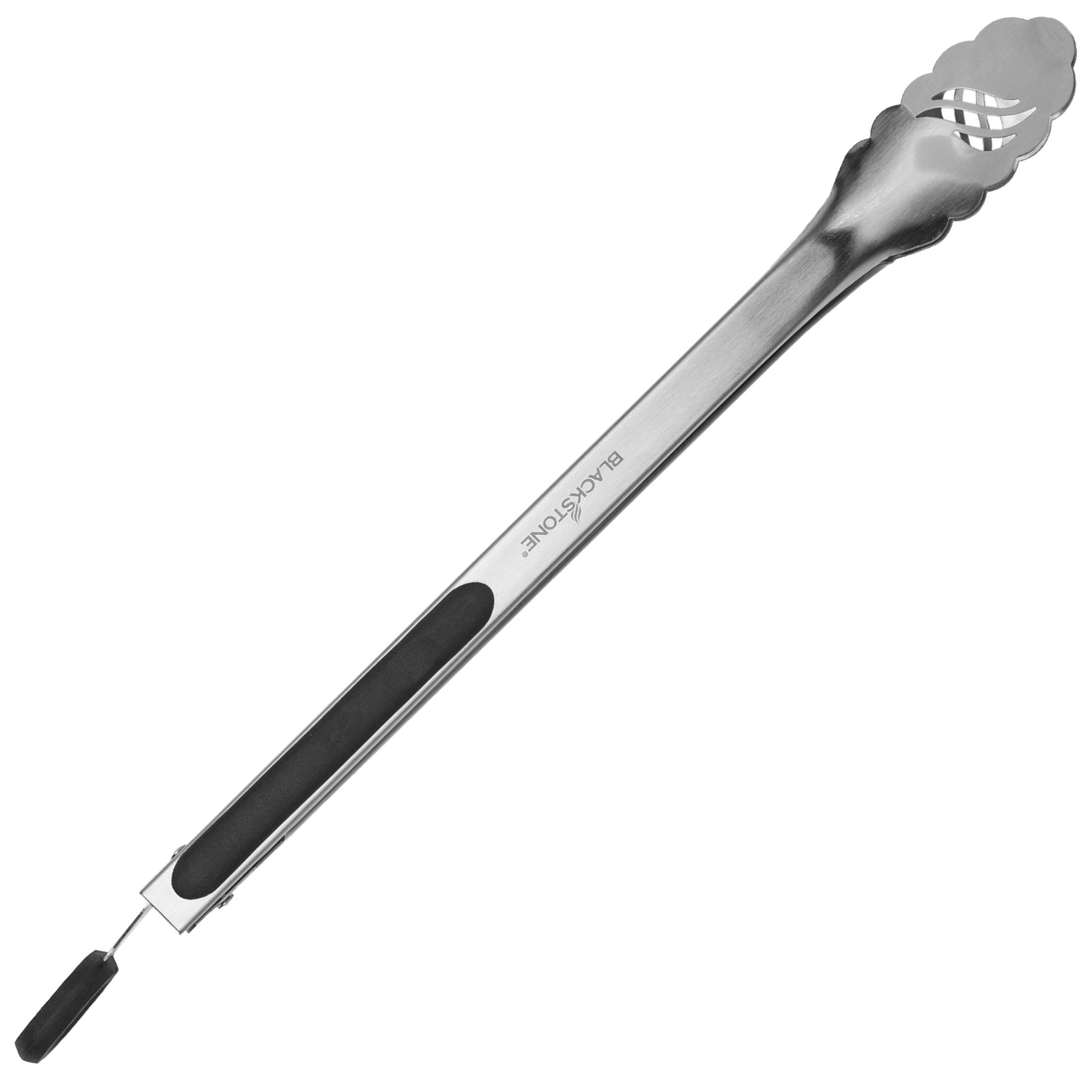 14" Stainless Steel Tongs with Black Silicone Grip