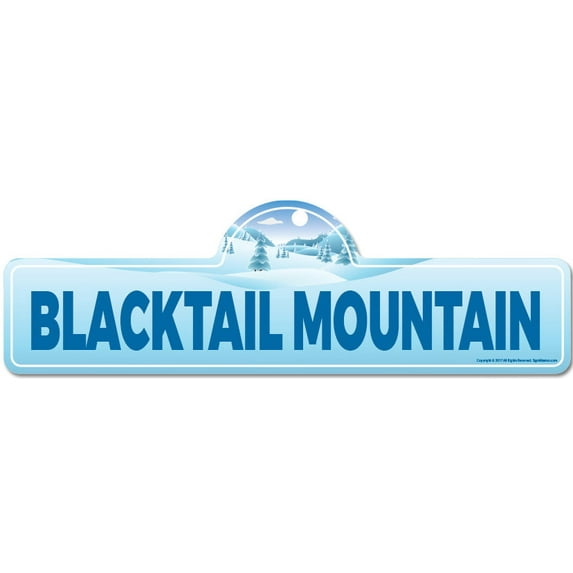 Blacktail Mountain Street Sign | Indoor/Outdoor | Skiing Skier Snowboarder Décor for Ski Lodge Cabin Mountian House | SignMission personalized gift
