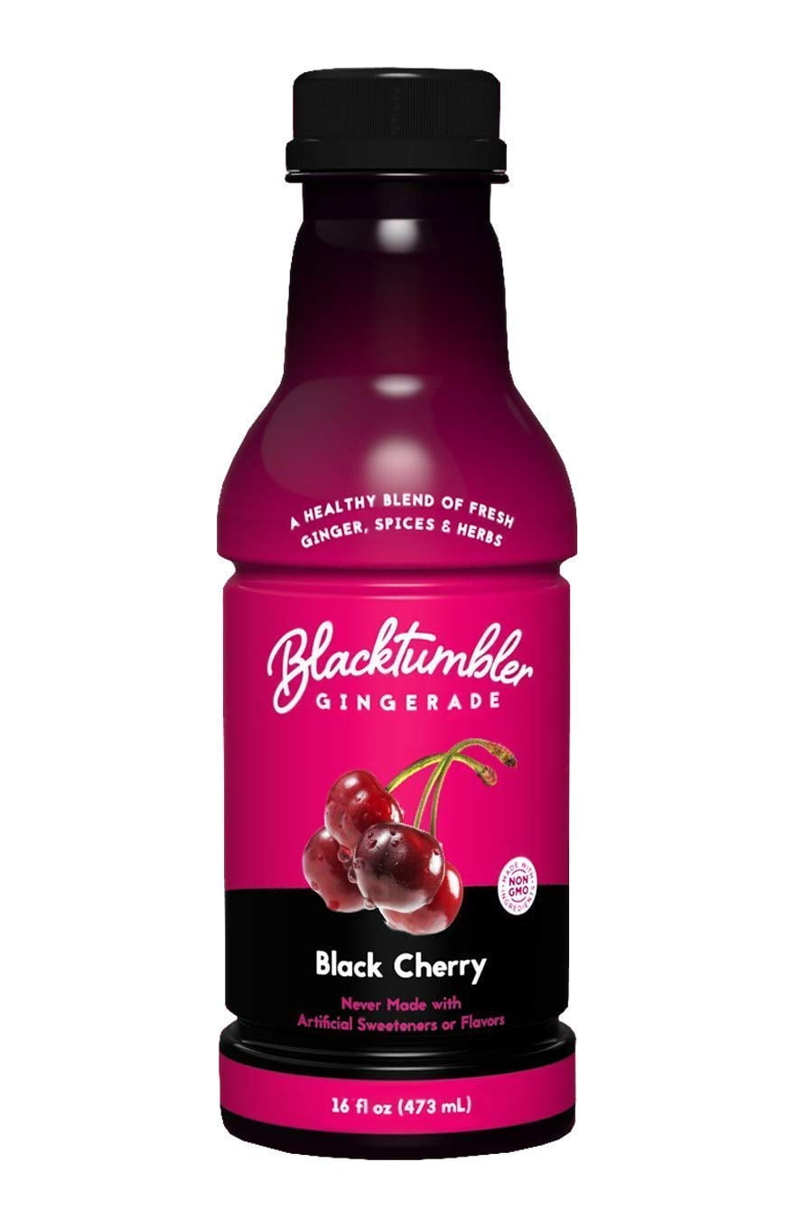 Blacktumbler Gingerade - 16 Oz. Each - Non Carbonated Ginger Drink 6 Pack Made with Pure Ginger Juice Real Herbs & Spices, Also Used as a Mixer (Black Cherry)