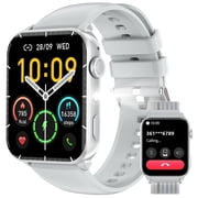Blackview 1.91-inch Men Womens Smartwatch with Answer/Make Calls/100+ Sports Modes/Message Reminder, IP68 Waterproof Fitness Tracker fits for Android Iphone Devices,Silver