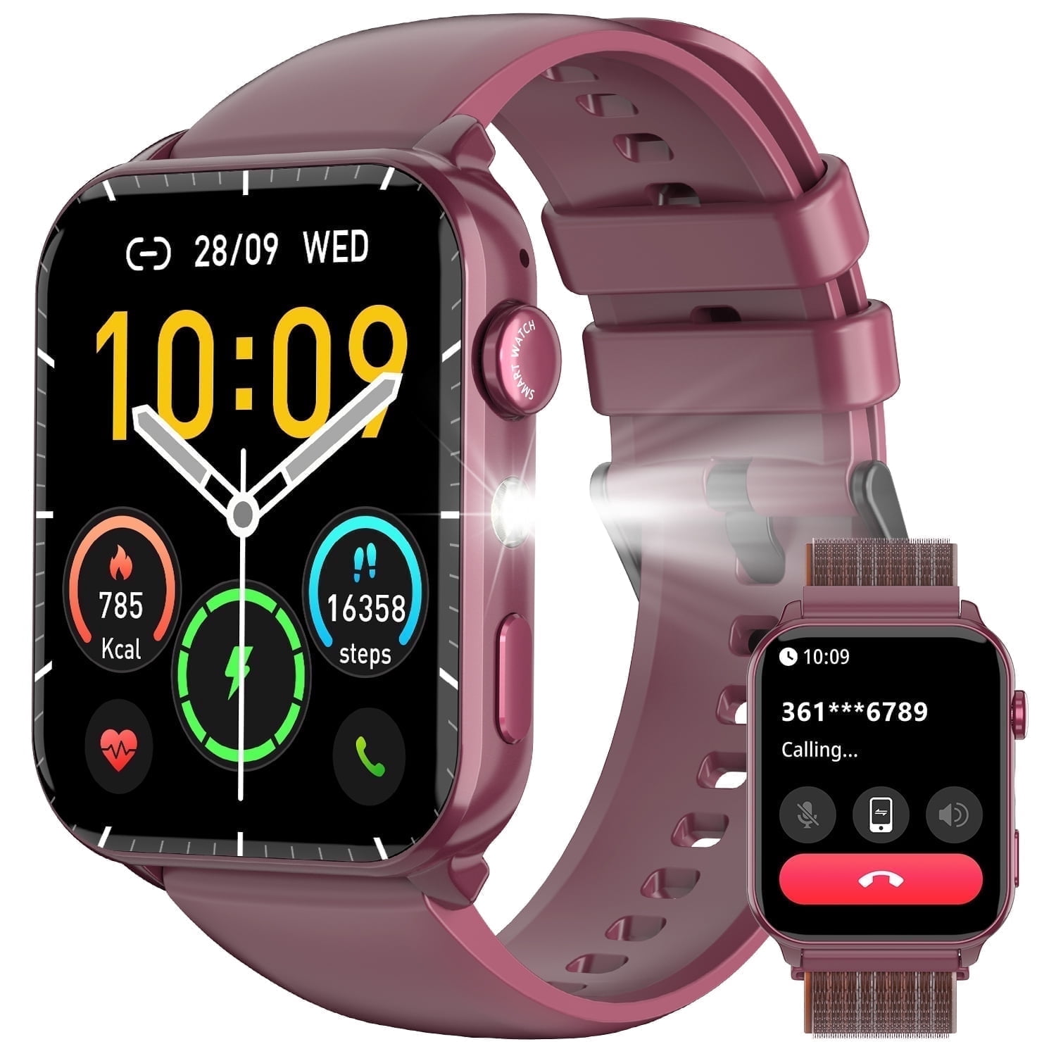 Blackview 1.91-inch Women's Smartwatch with Answer/Make Calls/100+ Sports Modes/Message Reminder/Waterproof,fits for Android Iphone Devices,Purple