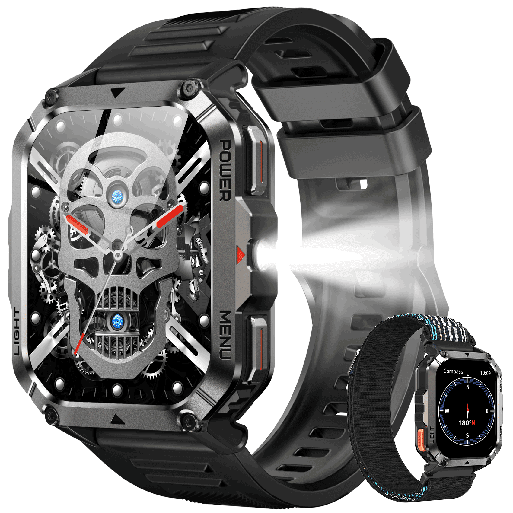 Blackview 2.01-inch Military Smartwatch for Men,Answer/Make Calls/100+ Sport Modes, IP68 Waterproof,compatible with Android IPhone Devices,Black