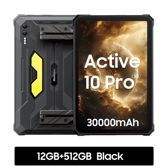 Blackview Active 10 Pro Rugged Tablets 5G, 11" FHD Display, 12GB 512GB, 30000mAh Battery,Orange/Black