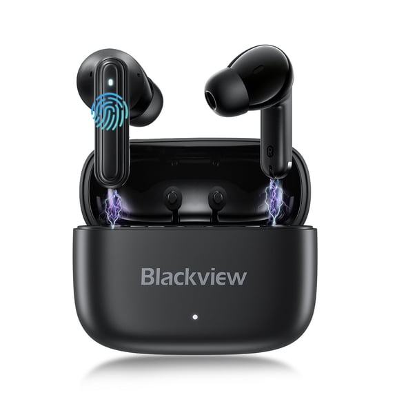 Blackview AirBuds 16 Wireless Earbuds,2026 Bluetooth 6.0 Headphones,30Hrs Dual Wear Modes,10-Min Fast Charge,Antibacterial Tips & IPX4 Waterproof Bluetooth Earbuds for Daily Commutes