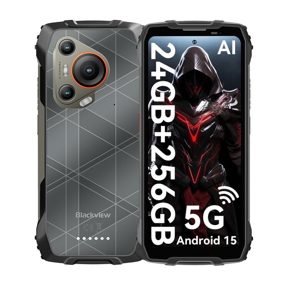Blackview BL7000 5G Rugged Smartphone,24GB+256GB Android 15 Rugged Phone,50MP+20MP AI Camera,6.78" 120Hz Display,7500mAh,IP68/69K Waterproof Smartphone,NFC/OTG