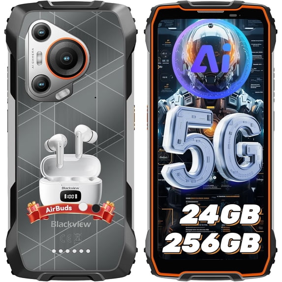 Blackview BL7000 AI 5G Rugged Phone Android 15, 24GB 256GB/2TB MTK Dimensity 6300