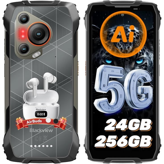 Blackview BL7000 AI 5G Rugged Phone Android 15, 24GB 256GB/2TB MTK Dimensity 6300