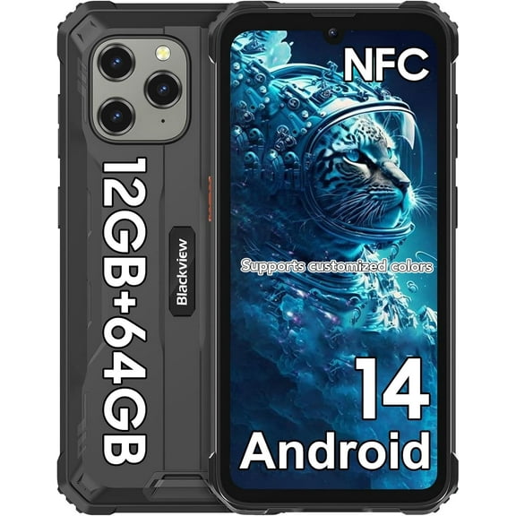 Blackview BV5300Pro Unbreakable Mobile Phone, Android 14, 6580mAh, 12GB+64GB/1TB