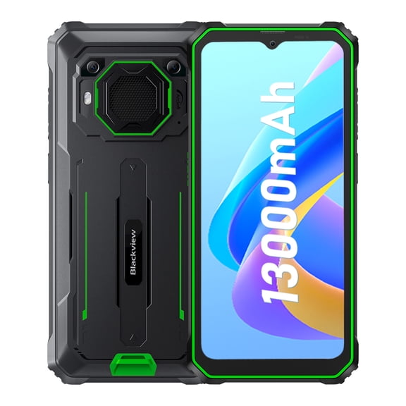 Blackview BV6200 Pro Rugged Phone Android 13 6.56'', 6GB 128GB Smartphone 13000mAh-Black/Green/Orange