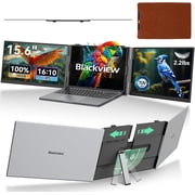 Blackview Triple Laptop Screen Extender Monitor 15.6, 1080P FHD IPS Portable Monitor for 14-17.3 Laptop Extension Travel, Type-C/USB-A/HDMI Plug & Play for Windows/Mac/Mobile