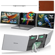 Blackview Triple Laptop Screen Extender Monitor 15.6, 1080P FHD IPS Portable Monitor for 14-17.3 Laptop Extension Travel, Type-C/USB-A/HDMI Plug & Play for Windows/Mac/Mobile