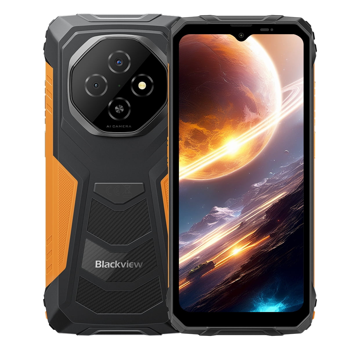 Blackview FORT 1 Rugged Phones, 6.56-inch Android 15 AI Smart Phone 6GB RAM 256GB ROM, 11000mAh Cellphones-Orange/Green/Black