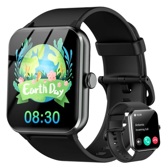 Blackview 1.85-inch Smartwatch for Men,Answer/Make Calls/Push Message/100  Sports Modes/350mAh Battery,fits for Android iOS Apple Samsung,Black