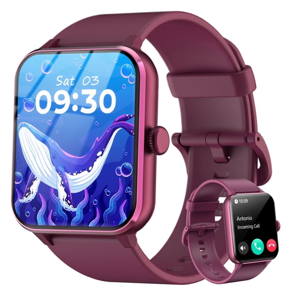 Blackview 1.85-inch Smartwatch for Women,Bluetooth Call/Make Calls/Push Message/100+ Sports Modes/AI Voice,Fitness Watch fits for Android iPhone,Red