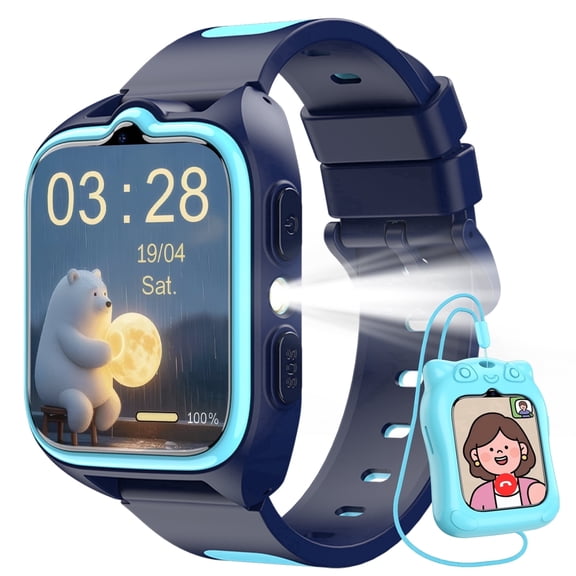 Blackview Kids Smart Watch for Boys Girls, 1.75" HD Touch Screen, 32 Educational Games, Music Player, Habit Tracker, Pedometer, IP68 Waterproof, Alarm Calculator, Gift Idea (Blue)