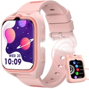 Blackview Kids Smart Watch for Boys Girls, 1.75 HD Touch Screen, 32 Educational Games, Music Player, Habit Tracker, Pedometer, IP68 Waterproof, Alarm Calculator, Gift Idea Pink