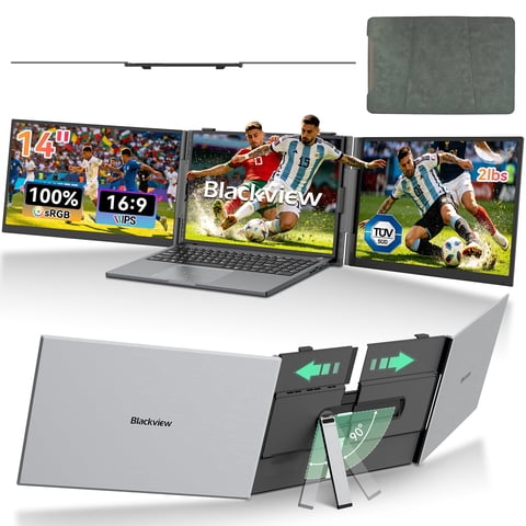 Blackview Laptop Screen Extender, 14" IPS Portable Monitor for Laptop, 1080P FHD Dual Display Screen for 13"-17.3" Laptops, USB-C/HDMI Plug & Play for Wins/Mac/Android
