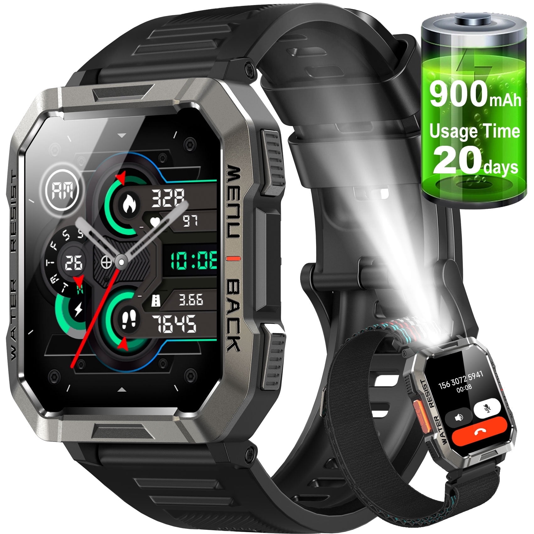Blackview Military Smart Watch, 100 Days Battery, 2.01