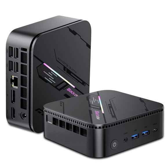 Blackview MP100 Pro Mini PC, AMD Ryzen 5 7430U(4.3GHz, 6C/12T), 16GB LPDDR4 512GB PCIE4.0 SSD, Triple 4K(HDMI+DP+Type-C), WiFi 6, BT 5.2, Windows 11 Pro with 3-Year Warranty, for Laptop, Monitor