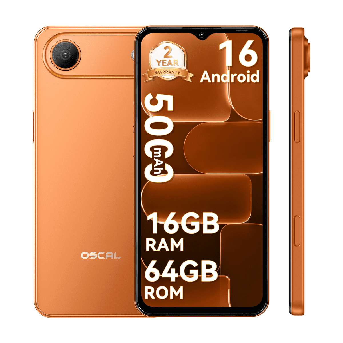 OSCAL Flat2 Android15 スマートフォン本体 SIMフリー OSCAL Android Phones Unlocked for T-Mobile, Flat 2 Android 15