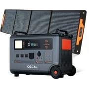 Blackview Oscal Portable Power Station with 1xPM200 Solar Panels,3600Wh Surge 6000W LiFePO4 Expandable Solar Generator PowerMax3600