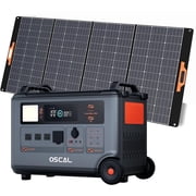 Blackview Oscal Portable Power Station with PM400 Solar Panels,3600Wh Surge 6000W LiFePO4 Expandable Solar Generator PowerMax3600