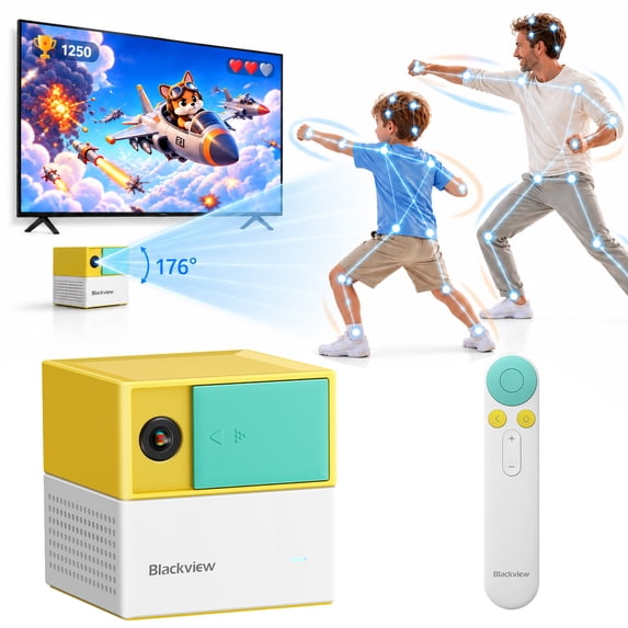 Blackview PlayPop 8 AI Motion Active Play System for Kids & Families, 4-Player, No Controllers, Great for Game Nights & Parties